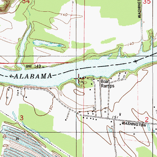 Topographic Map of Jimmys Landing, AL