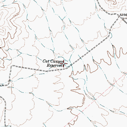 Topographic Map of Cat Canyon Reservoir, UT