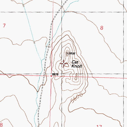 Topographic Map of Cat Knoll, UT
