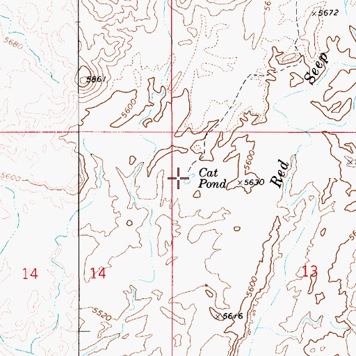 Topographic Map of Cat Pond, UT