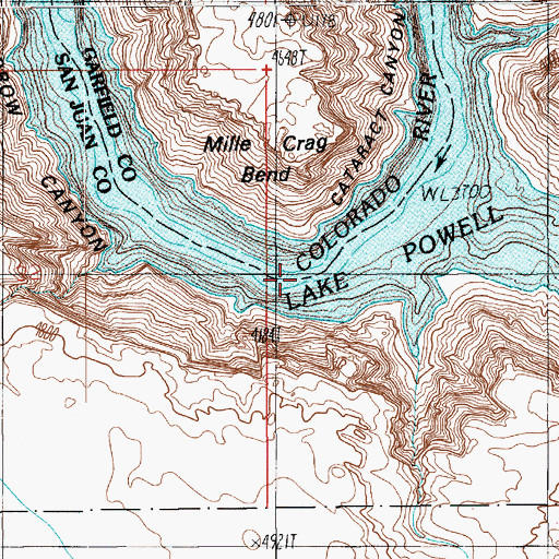 Topographic Map of Cataract Canyon, UT