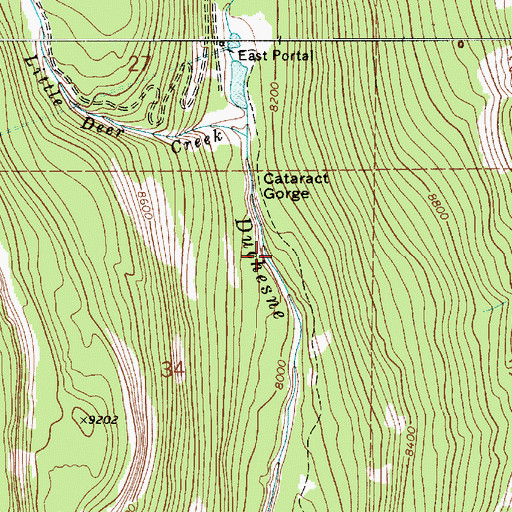 Topographic Map of Cataract Gorge, UT
