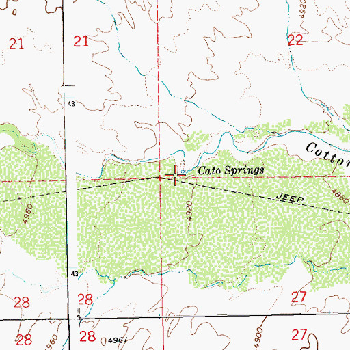 Topographic Map of Cato Springs, UT