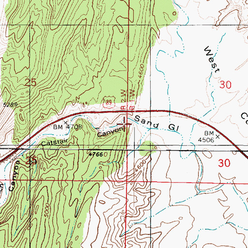 Topographic Map of Catstair Canyon, UT