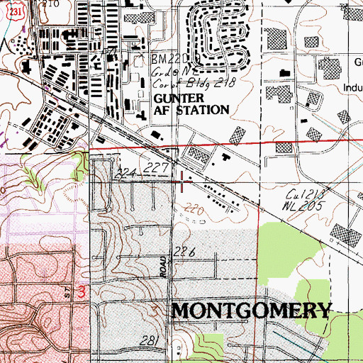 Topographic Map of Johnstown, AL