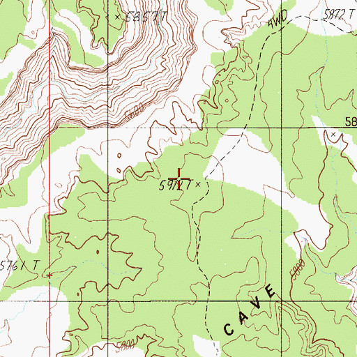 Topographic Map of Cave Flat, UT