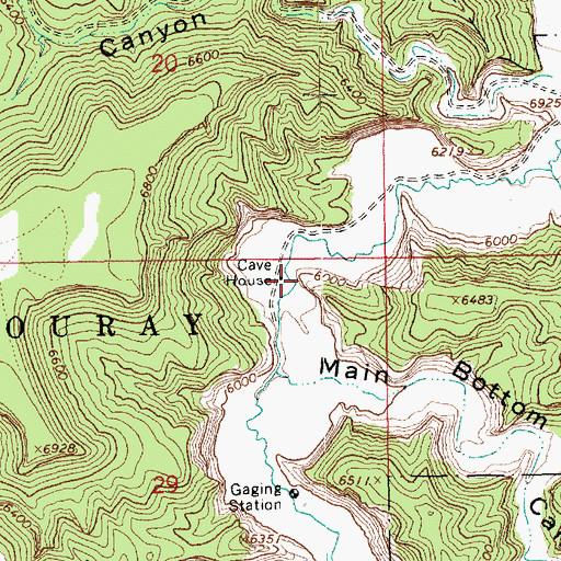 Topographic Map of Cave House, UT
