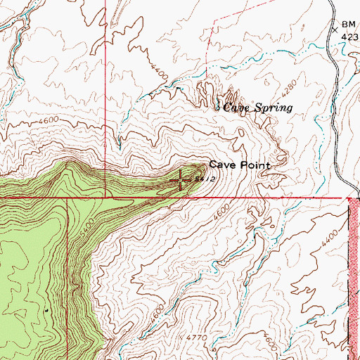 Topographic Map of Cave Point, UT