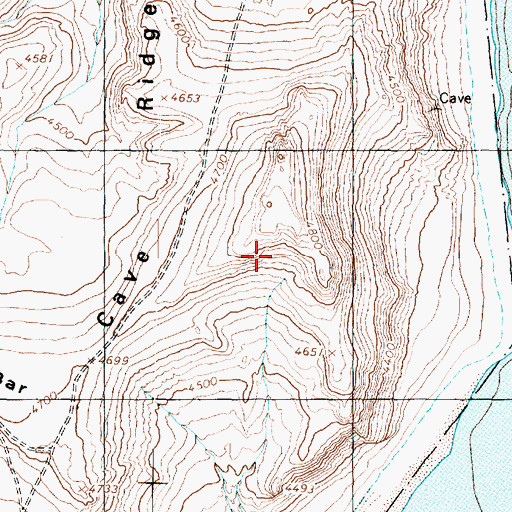 Topographic Map of Cave Ridge, UT