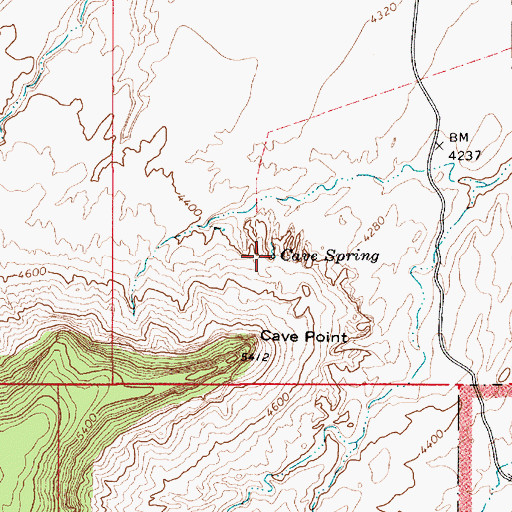 Topographic Map of Cave Spring, UT