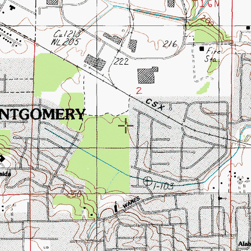 Topographic Map of Johnstown East, AL