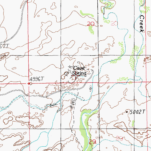 Topographic Map of Cave Spring, UT