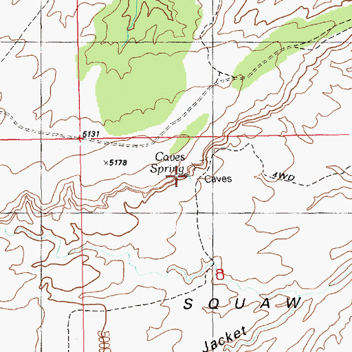 Topographic Map of Caves Spring, UT
