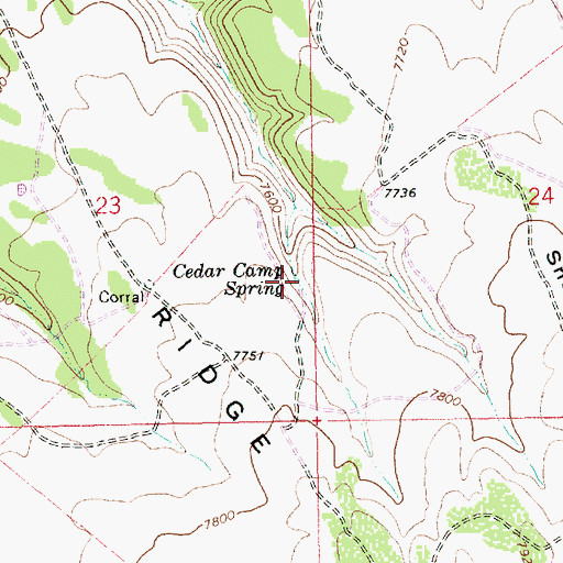 Topographic Map of Cedar Camp Spring, UT