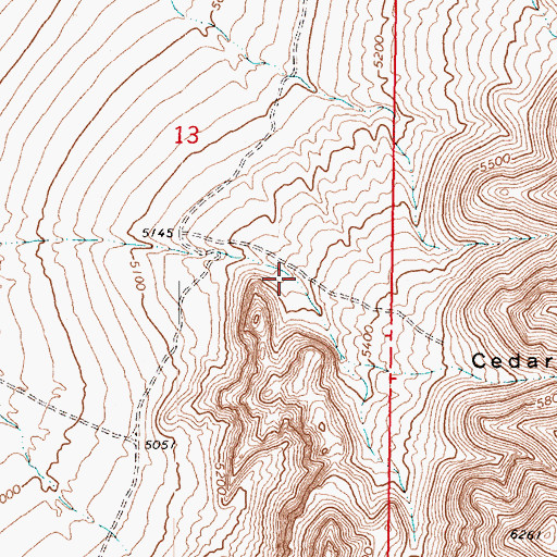 Topographic Map of Cedar Canyon, UT