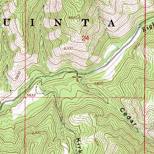 Topographic Map of Cedar Canyon, UT
