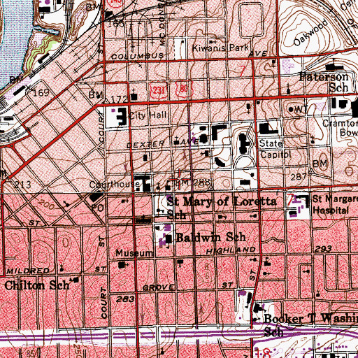 Topographic Map of Jones Law School, AL