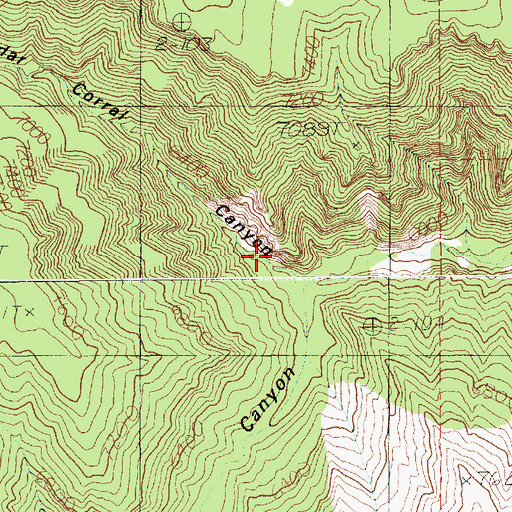 Topographic Map of Cedar Corral Canyon, UT