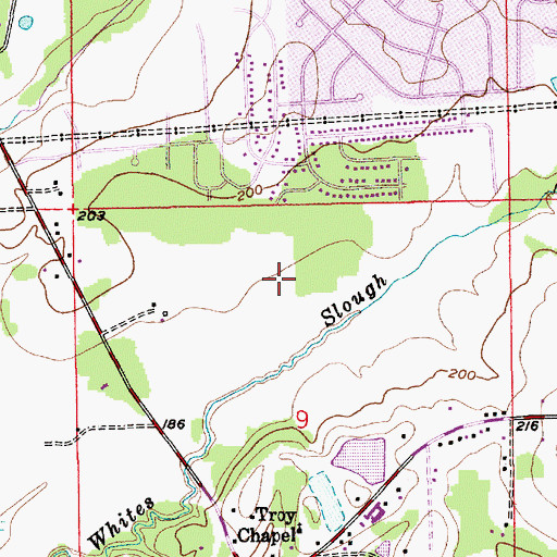 Topographic Map of Joseph Cemetery, AL