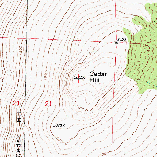 Topographic Map of Cedar Hill, UT
