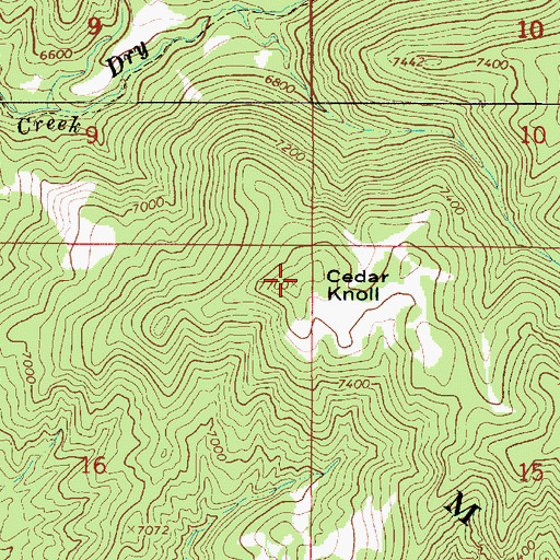 Topographic Map of Cedar Knoll, UT