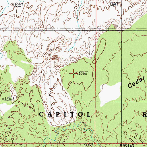 Topographic Map of Cedar Mesa, UT