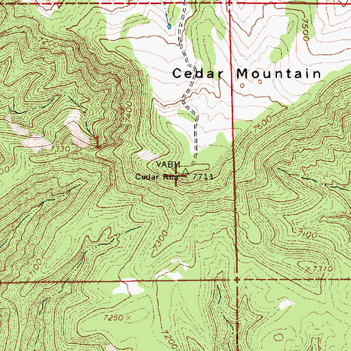 Topographic Map of Cedar Mountain, UT