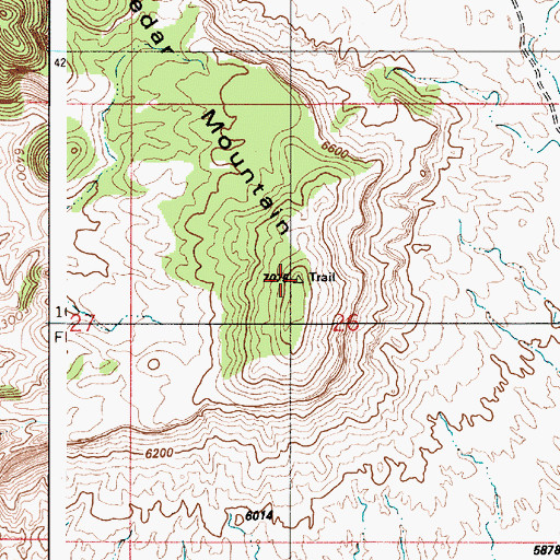 Topographic Map of Cedar Mountain, UT