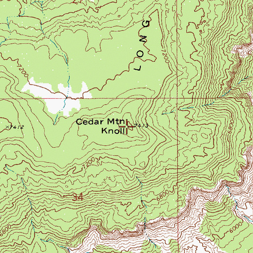 Topographic Map of Cedar Mountains, UT