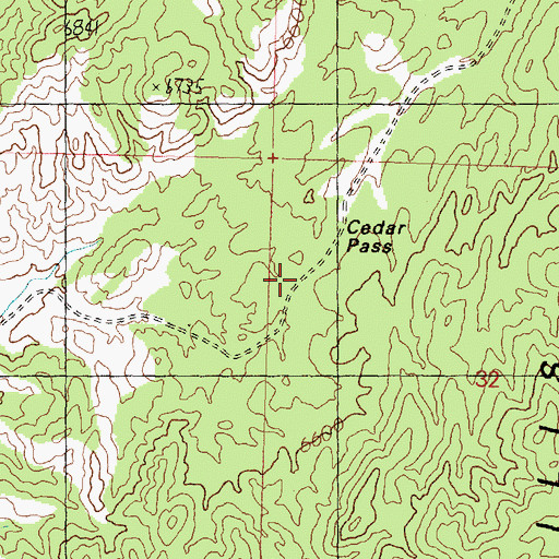 Topographic Map of Cedar Pass, UT