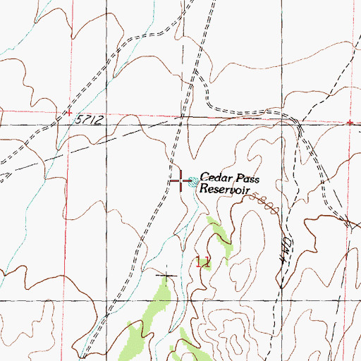 Topographic Map of Cedar Pass Reservoir, UT