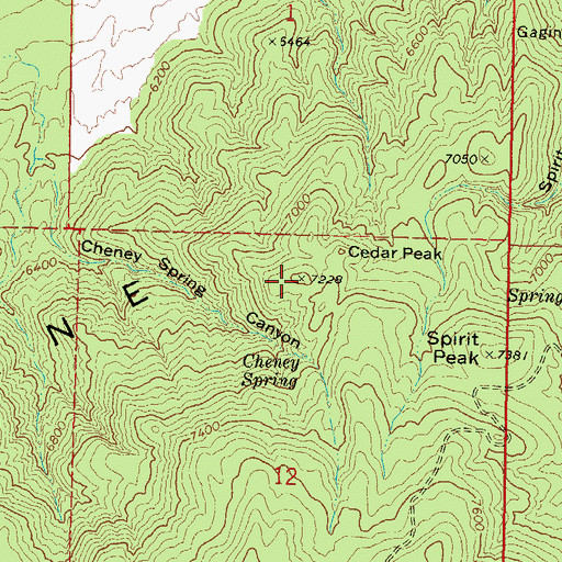 Topographic Map of Cedar Peak, UT