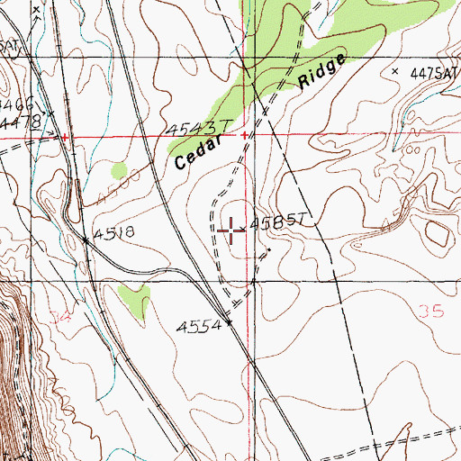 Topographic Map of Cedar Ridge, UT