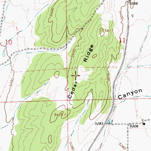 Topographic Map of Cedar Ridge, UT