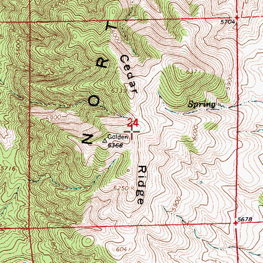 Topographic Map of Cedar Ridge, UT