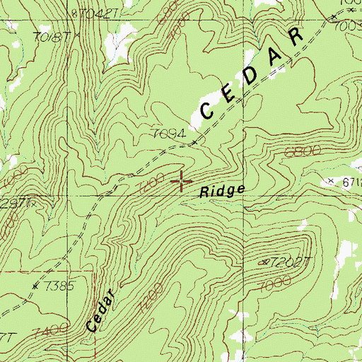 Topographic Map of Cedar Ridge, UT