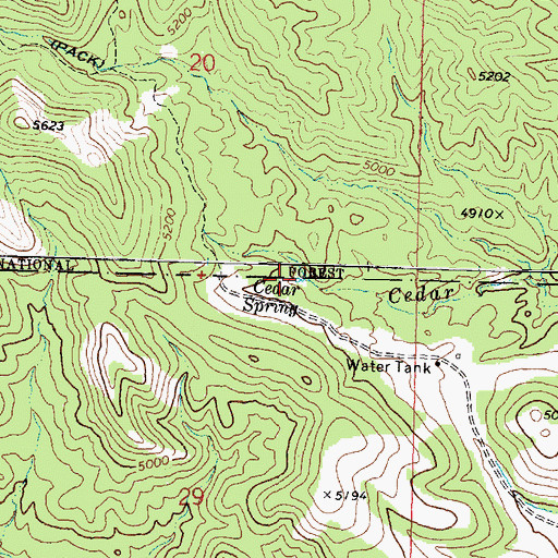 Topographic Map of Cedar Spring, UT