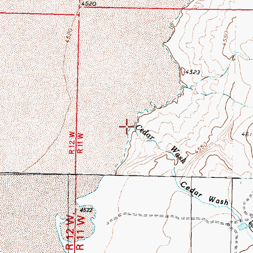 Topographic Map of Cedar Wash, UT
