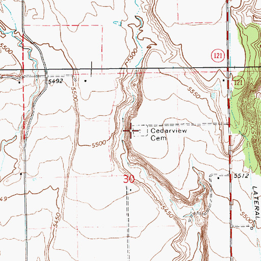 Topographic Map of Cedarview Cemetery, UT