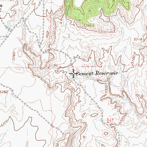 Topographic Map of Cement Reservoir, UT