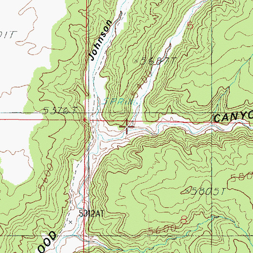Topographic Map of Center Canyon, UT