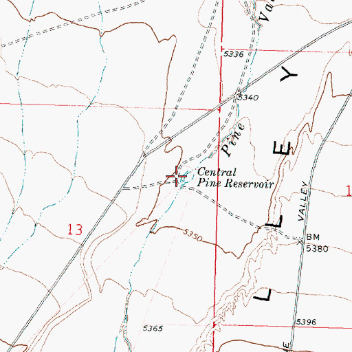 Topographic Map of Central Pine Reservoir, UT