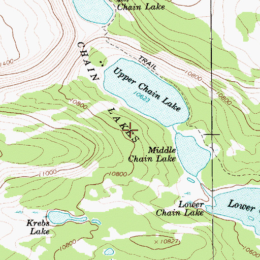 Topographic Map of Chain Lakes, UT