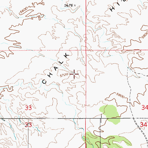 Topographic Map of Chalk Hills, UT