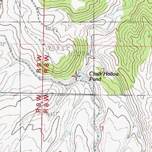 Topographic Map of Chalk Hollow Pond, UT