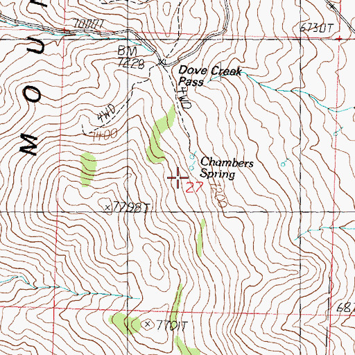 Topographic Map of Chambers Spring, UT