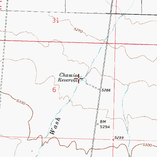 Topographic Map of Chamisa Reservoir, UT