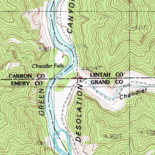 Topographic Map of Chandler Canyon, UT