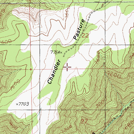 Topographic Map of Chandler Pasture, UT