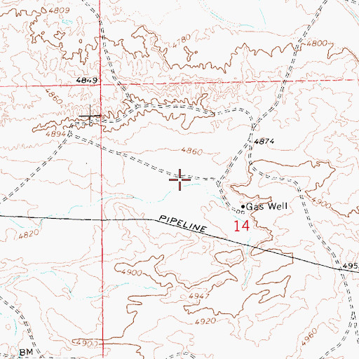 Topographic Map of Chapita Wells Gas Field, UT